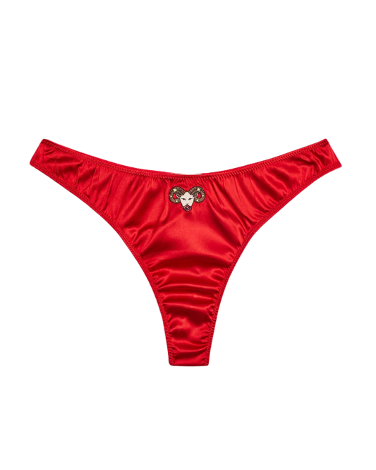 Zodiac Embroidery Thong, Aries