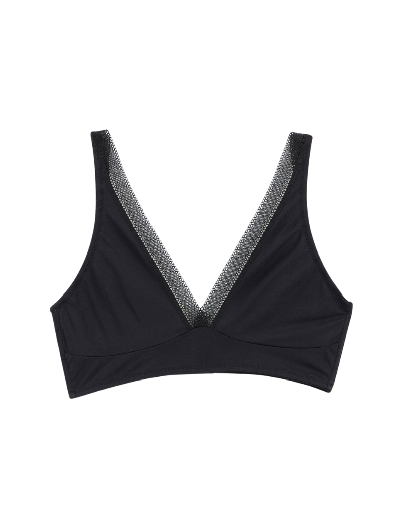 Nano Soft Cup Plunge Bra, Black