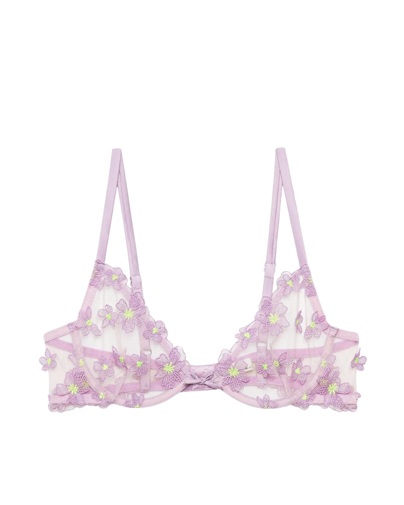 Petal Embroidery Demi Bra, Spring Lavender