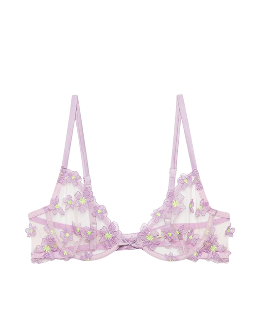 Petal Embroidery Demi Bra, Spring Lavender