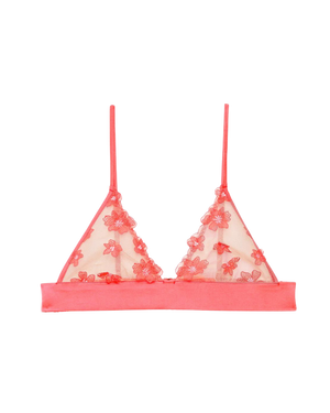 Petal Embroidery Triangle Bralette, Pop Pink