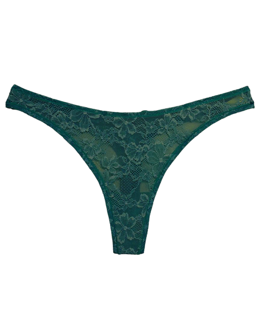 Le Stretch Lace Thong, Evergreen