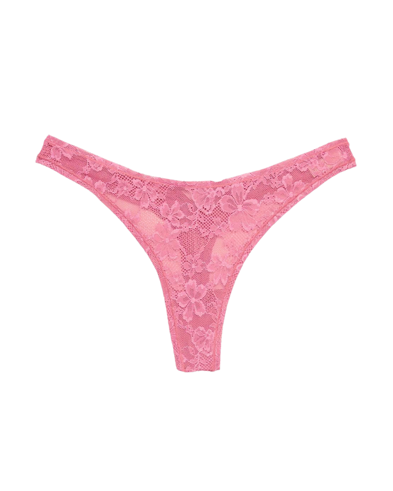 Le Stretch Lace Thong, Pink Cadillac