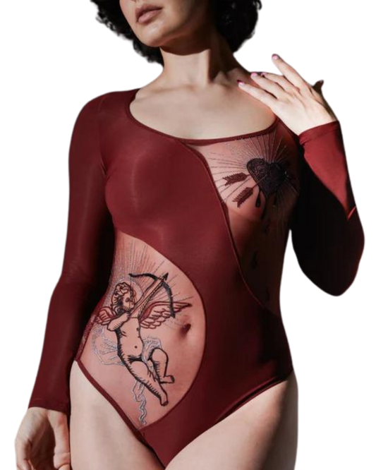 Heartbreaker Bodysuit, Burgundy