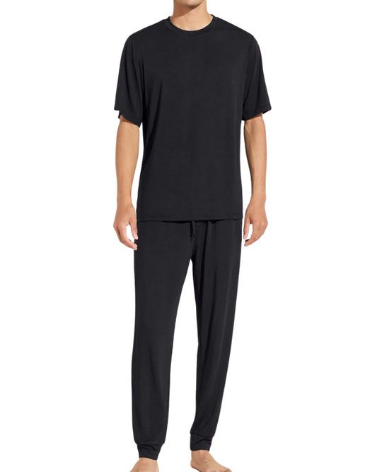 Henry Short Sleeve PJ Set, Black
