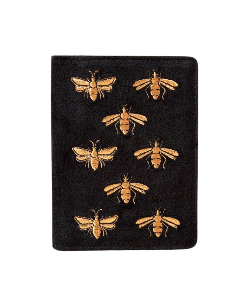 Honey Bee Passport Holder, Charcoal