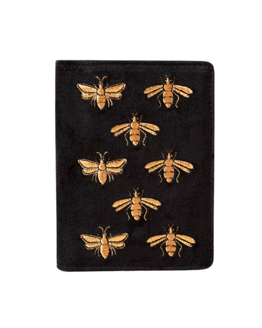 Honey Bee Passport Holder, Charcoal