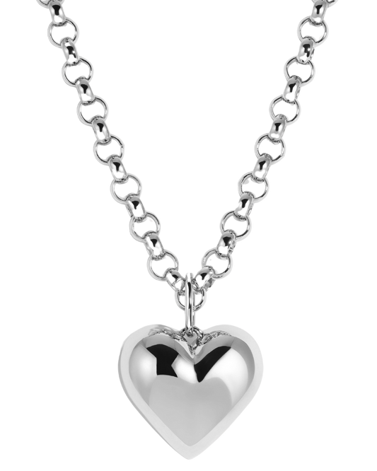 Bubble Heart Necklace, Silver
