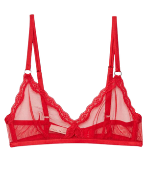 Sheer Tulle Bralette, Rouge