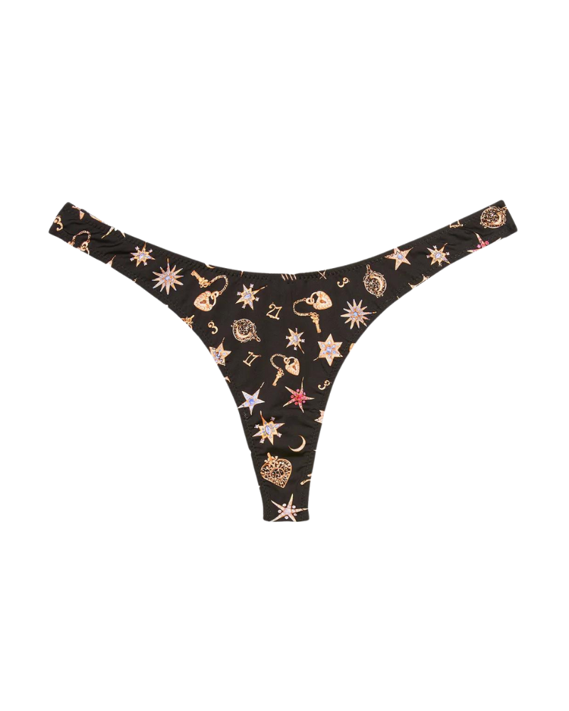 Luxe Thong, Charm Print