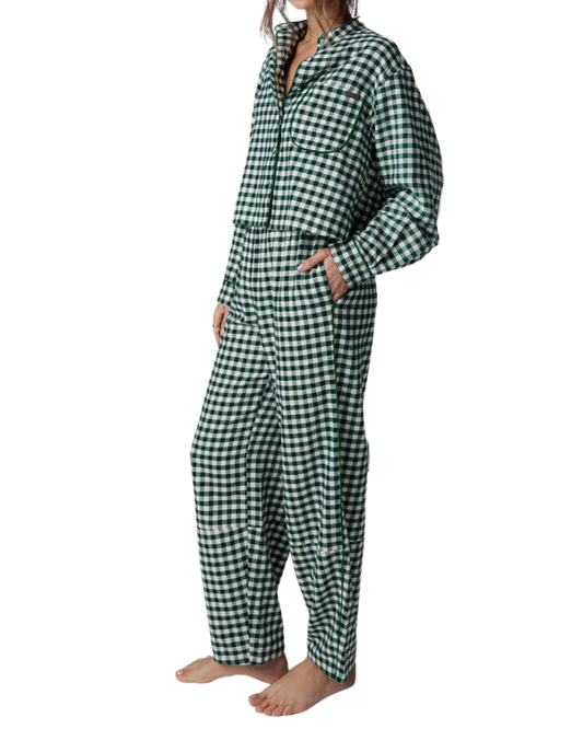 Brushed Flannel Shaped Pant, Verdant Check