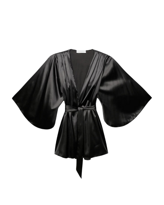 Angel Sleeve Robe, Black