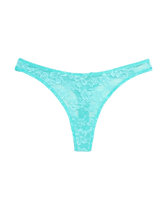 Le Stretch Lace Thong, Bright Jade