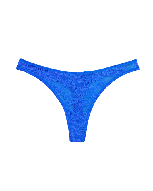 Le Stretch Lace Thong, Electric Blue