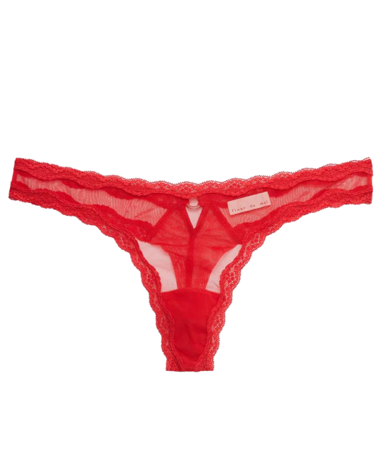 Sheer Tulle Thong, Rouge