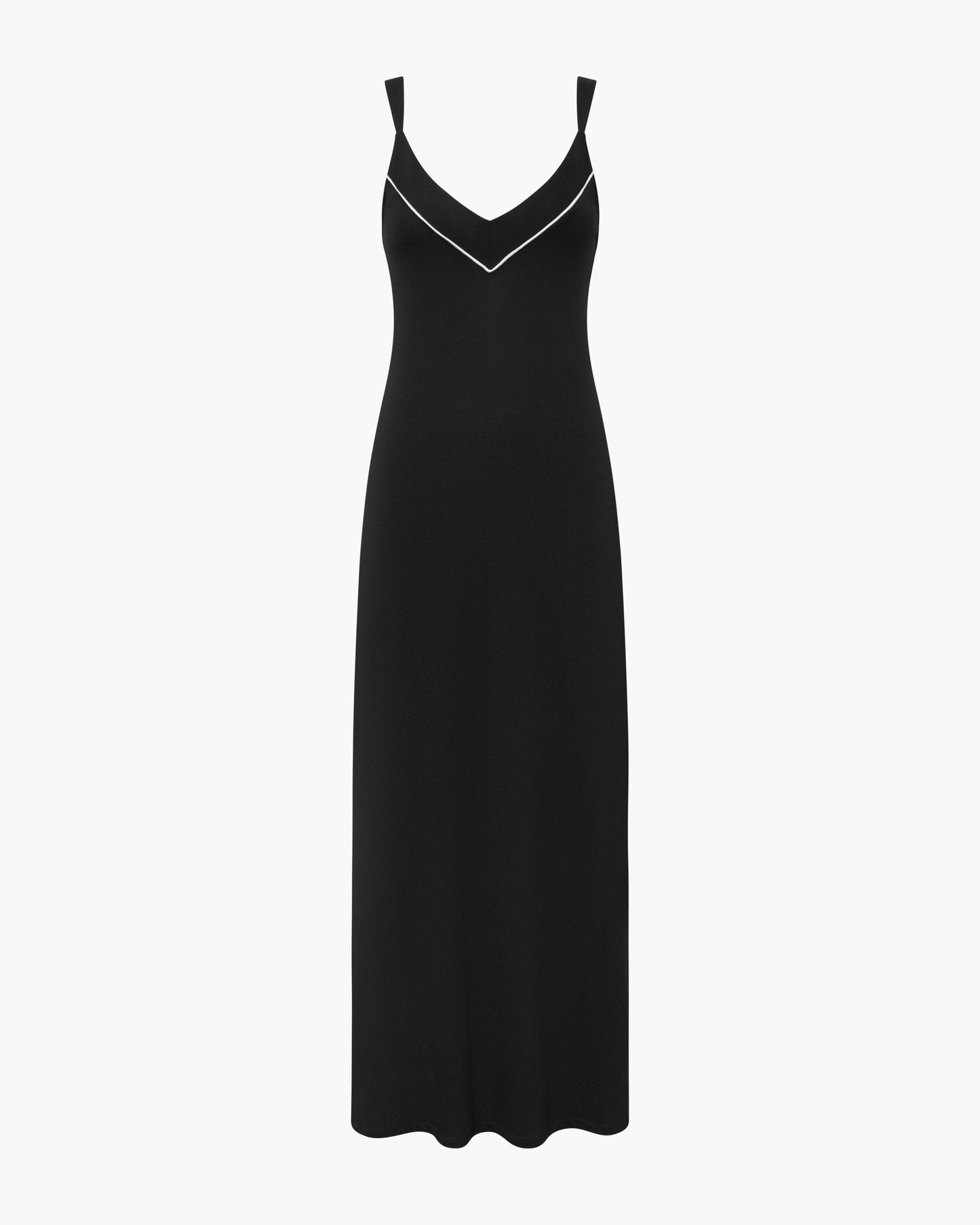 Pima Lusso Maxi Sleep Dress Blackmoon/Ivory Cosabella