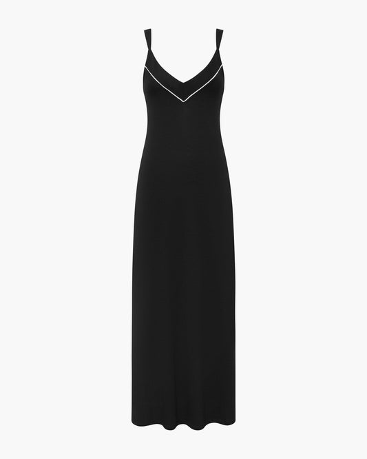 Pima Lusso Maxi Sleep Dress Blackmoon/Ivory Cosabella