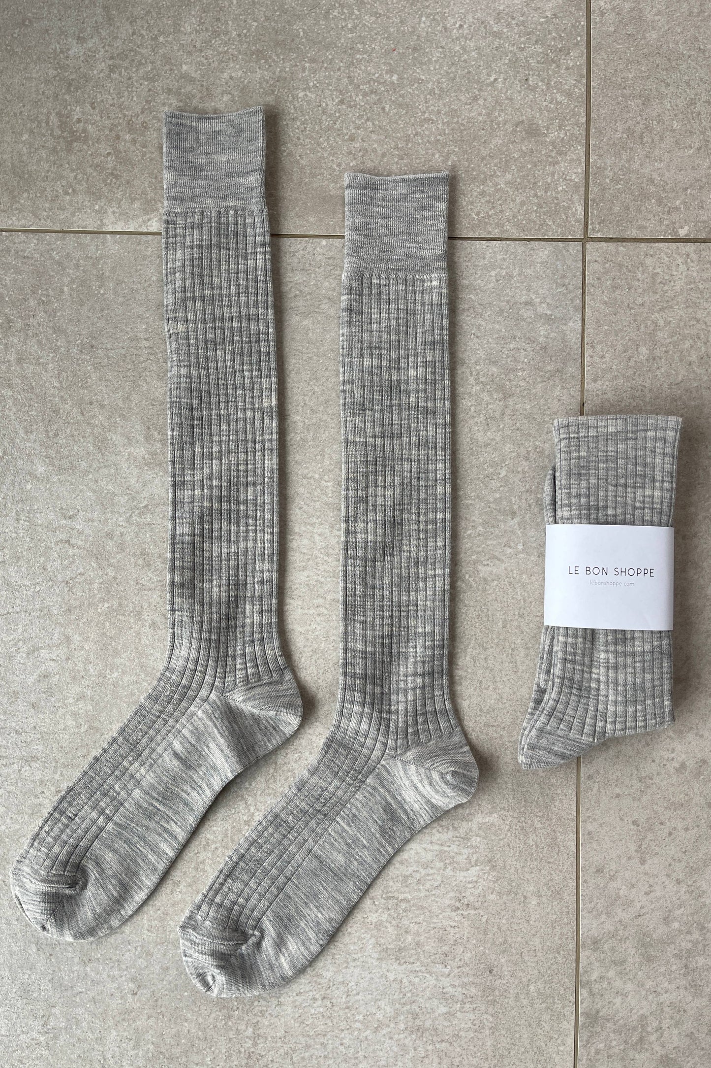 Schoolgirl Socks, Grey Melange