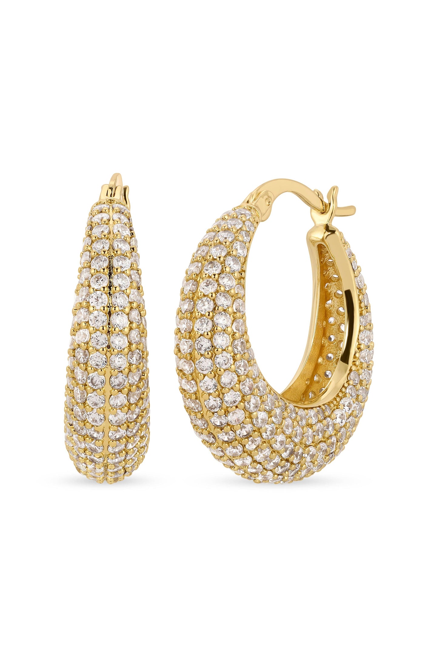 Pave Small Becca Hoops: SILVER