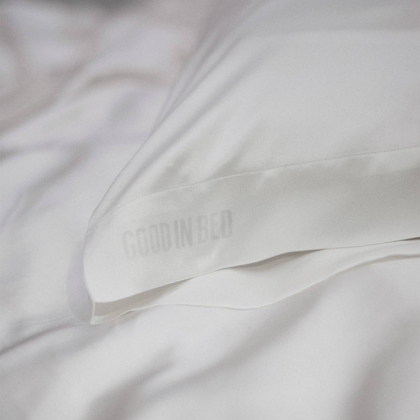 Washable Silk Good in Bed Queen Pillowcase, Tranquil white
