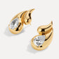 White Cz Sade Earrings, Gold