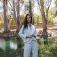 Angel Rib Long Sleeve Pajama, Sky