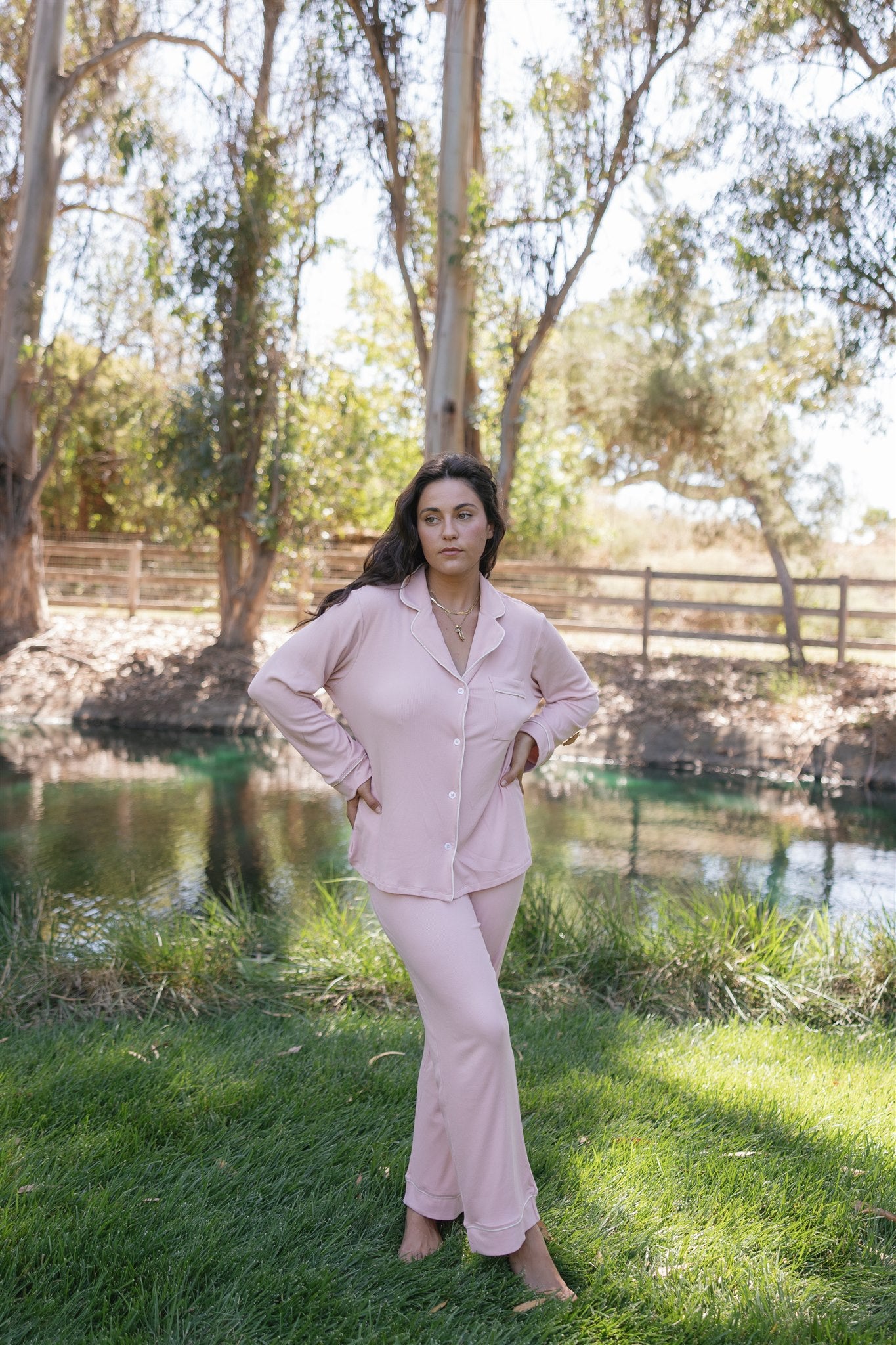 Angel Rib Long Sleeve Pajama, Petal