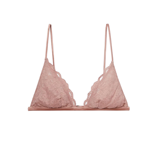 Charlotte Lace Triangle Bra, Tan